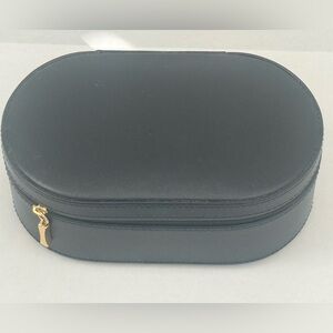 WOLF Black Jewelry Case with Gold Zipper